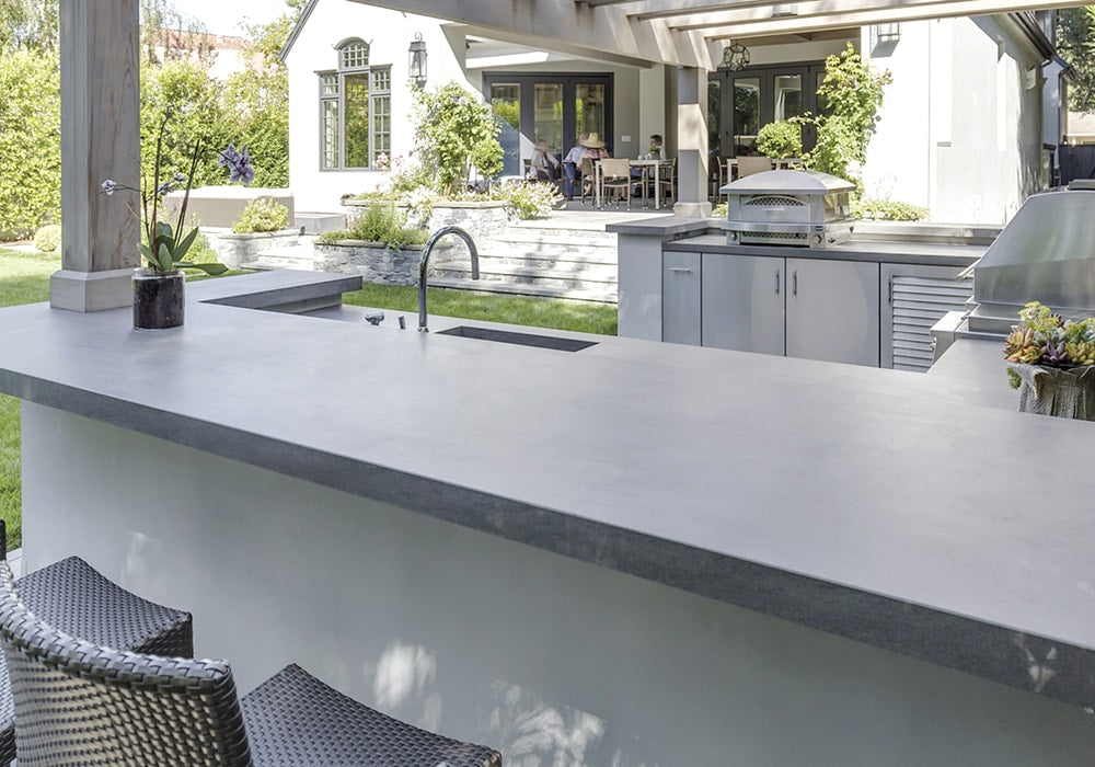 Basalt Grey Matte Sintered Stone Slab 125x63 room scene 2