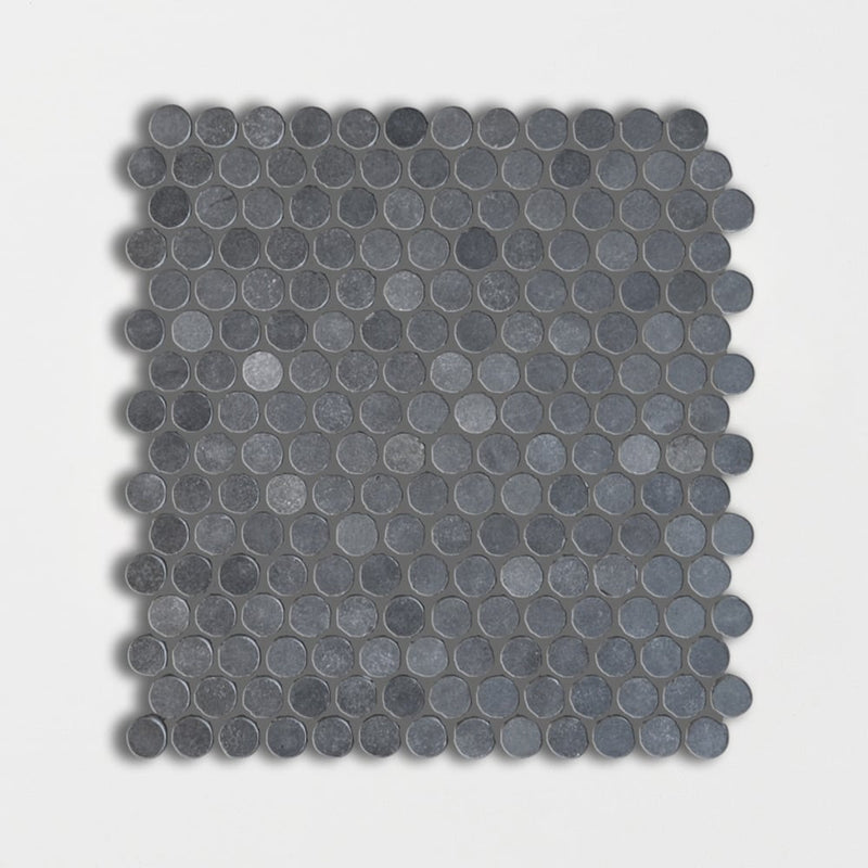 Basaltina Honed Penny Round Basalt Mosaics 11 7/32x12 Basalt Honed 12x12 Mosaics