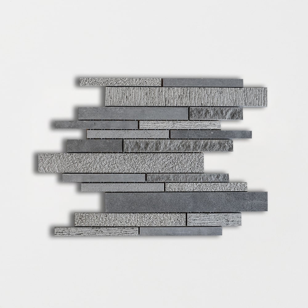 Basaltina Multi Finish Split Face Basalt Mosaics 11 1/2x11 13/16 Basalt Multi Finish 12x12 Mosaics