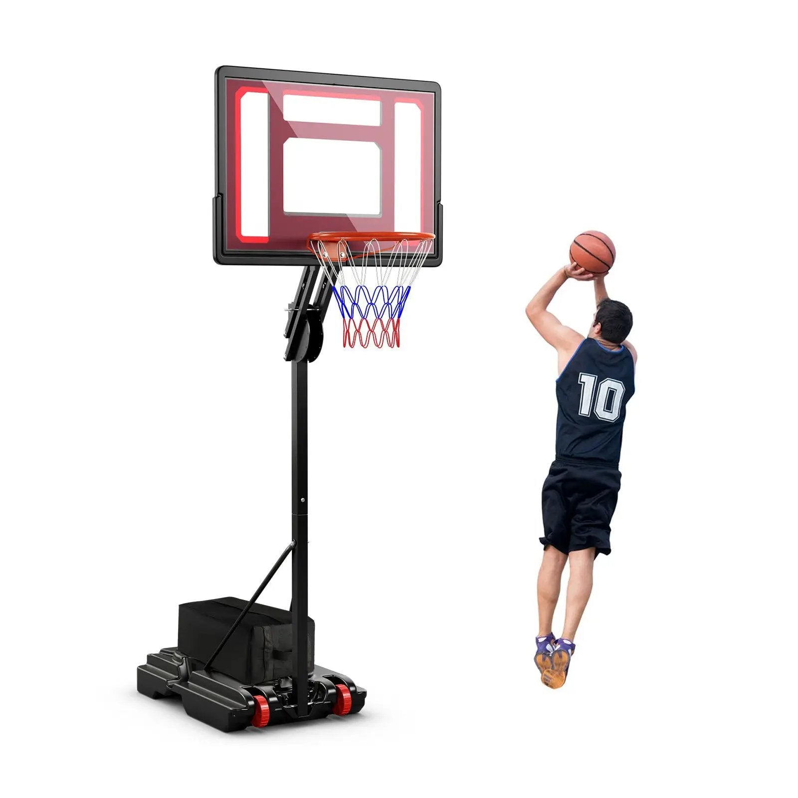 Basketball Hoop with 5-10 Feet Adjustable Height for Indoor Outdoor by DirectDeals