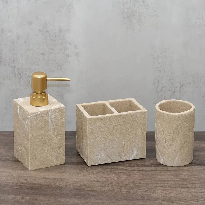 Bathroom Essentials - Creamy Beige Stone by House Of Avana