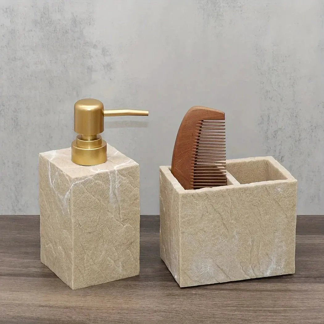 Bathroom Essentials - Creamy Beige Stone by House Of Avana