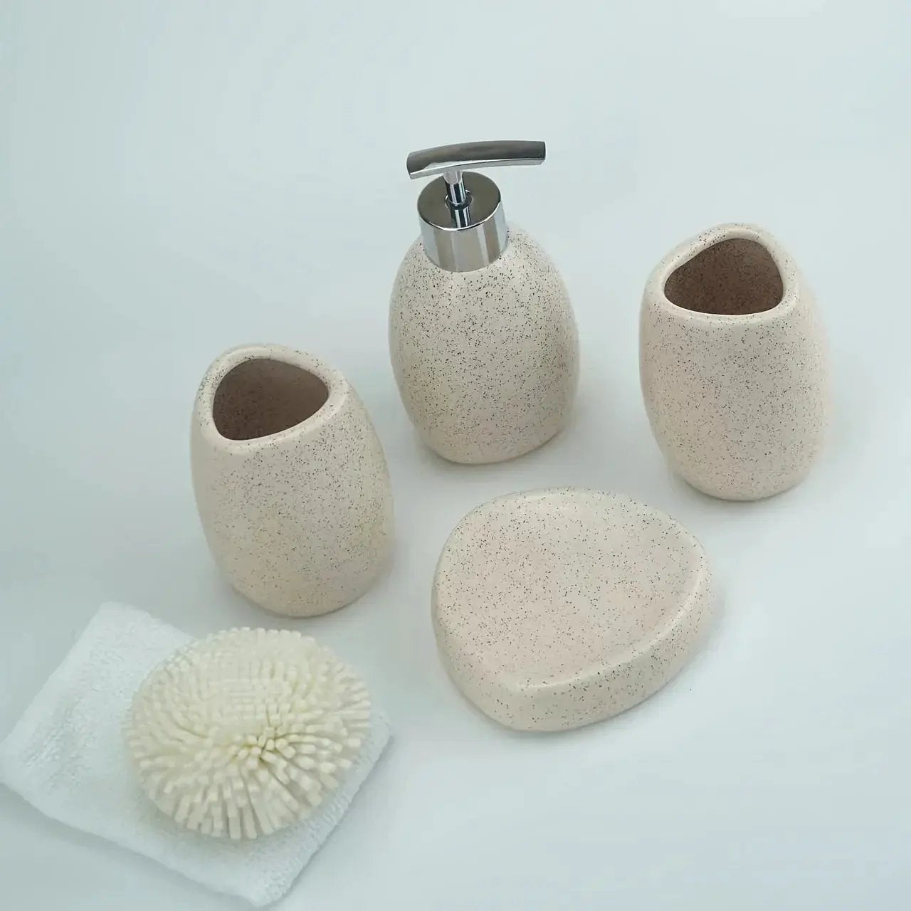 Bathroom Kit - Ceramic White 4pcs by House Of Avana