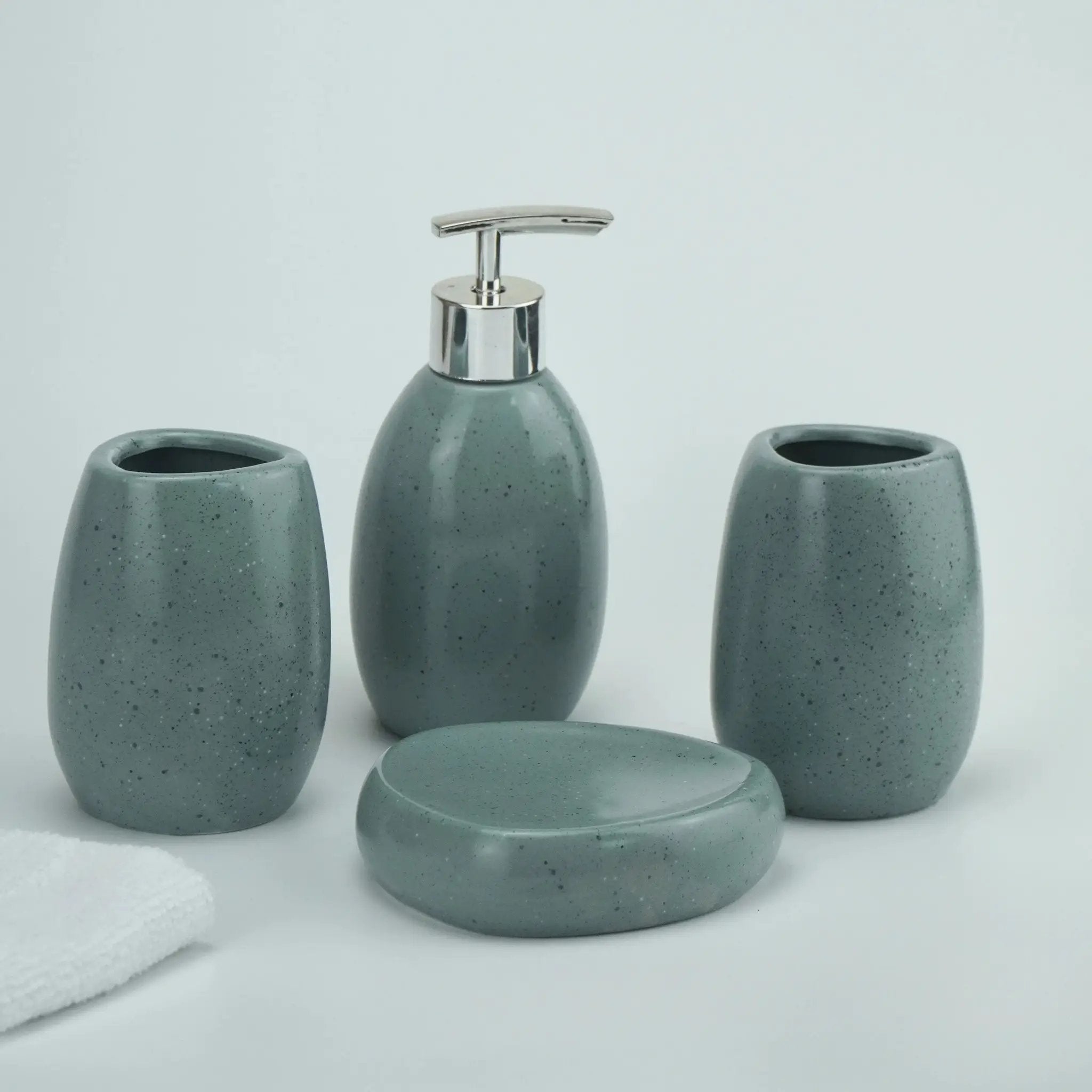 Bathroom Kit - Ceramic White 4pcs by House Of Avana