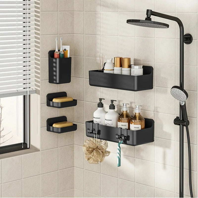 Bathroom Organizer - Wall-Mounted Stainless Steel 5-Piece by House Of Avana