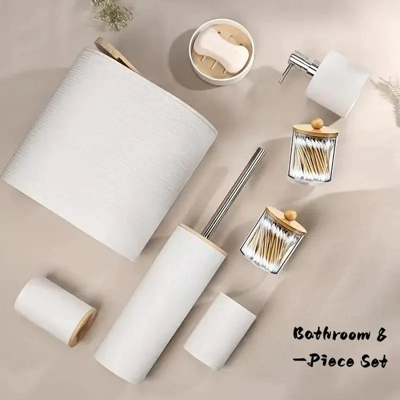 Bathroom Set - Bamboo 8pcs by House Of Avana