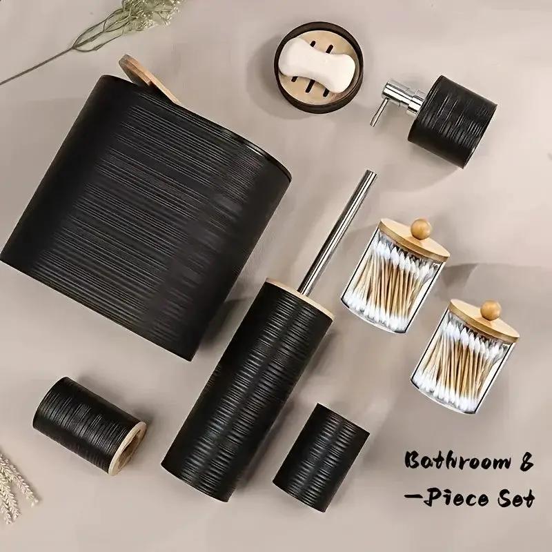 Bathroom Set - Bamboo 8pcs by House Of Avana