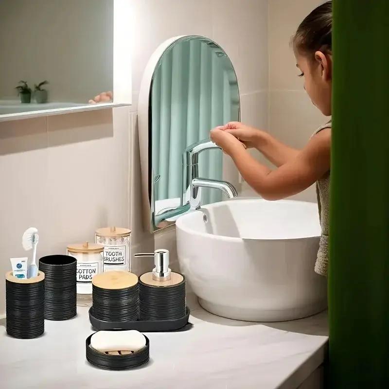 Bathroom Set - Bamboo 8pcs by House Of Avana