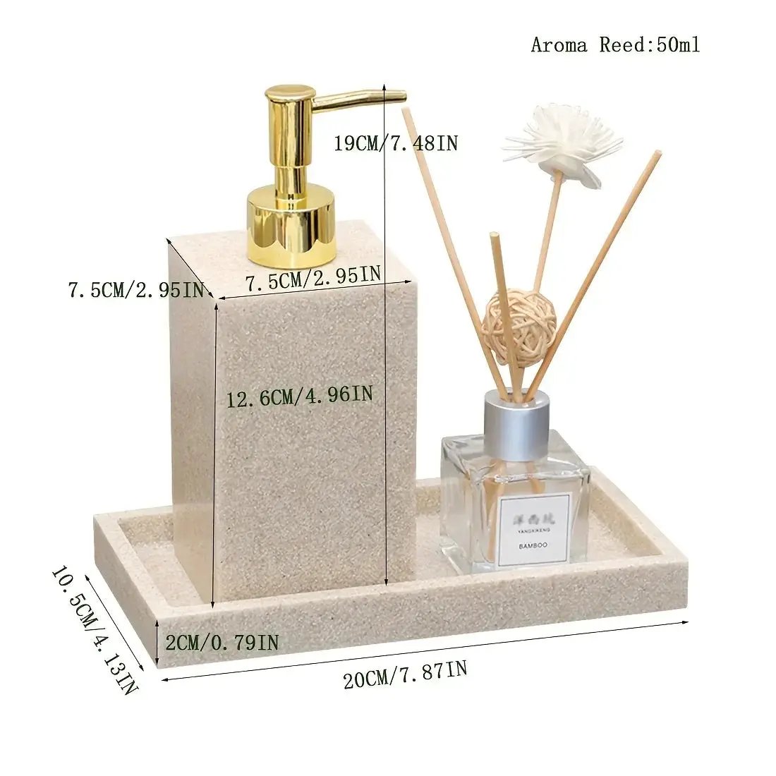 Bathroom Set - Elegant Sandstone by House Of Avana