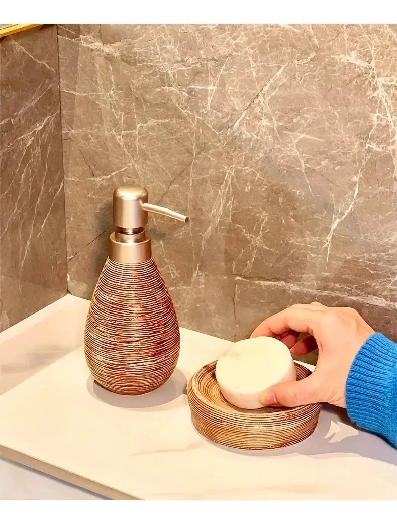 Bathroom Set - Handmade Ceramic White 5-Piece by House Of Avana