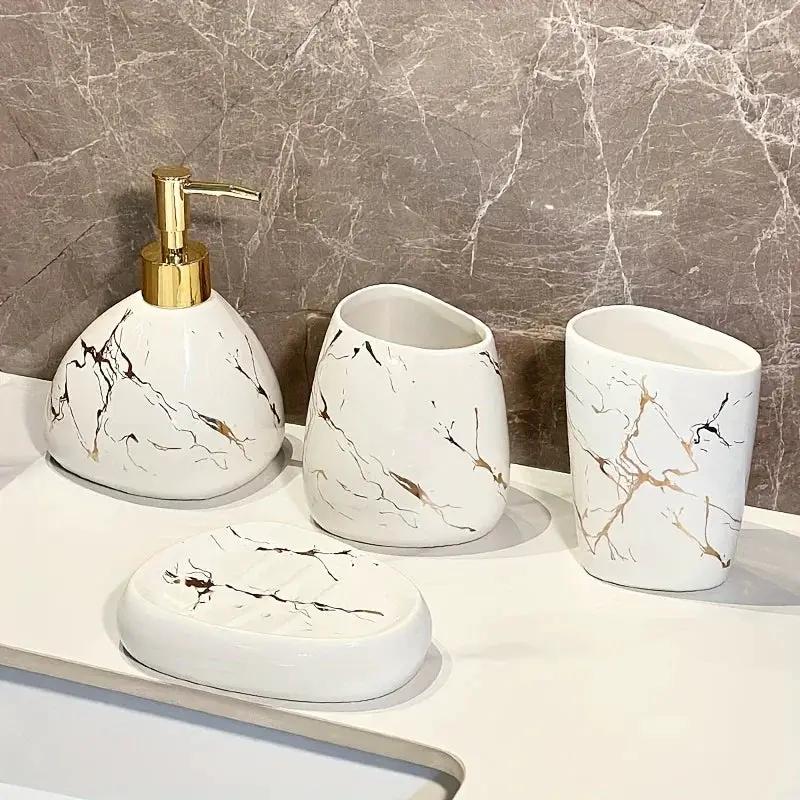 Bathroom Set - Luxury Ceramic 4-Piece by House Of Avana