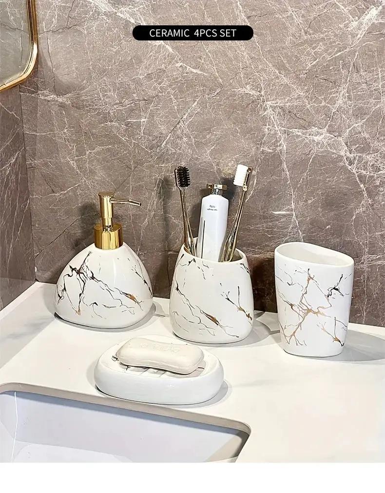 Bathroom Set - Luxury Ceramic 4-Piece by House Of Avana