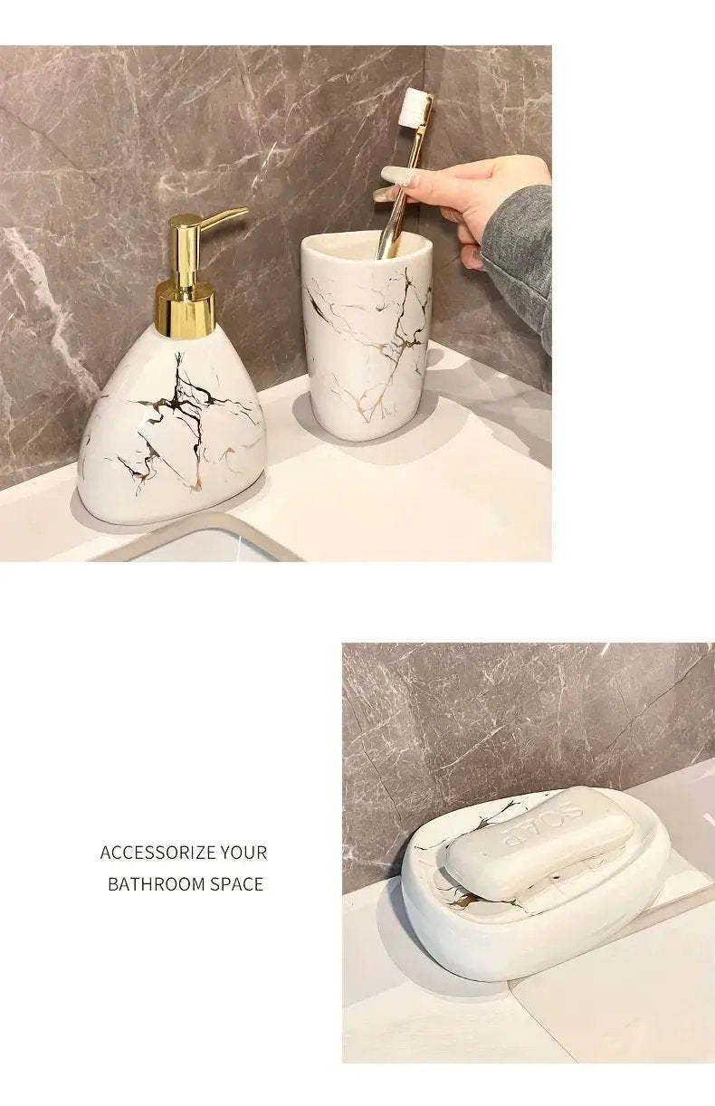 Bathroom Set - Luxury Ceramic 4-Piece by House Of Avana
