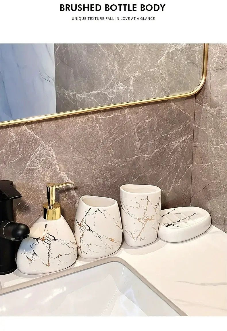 Bathroom Set - Luxury Ceramic 4-Piece by House Of Avana