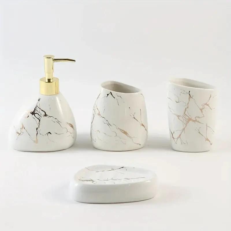 Bathroom Set - Luxury Ceramic 4-Piece by House Of Avana