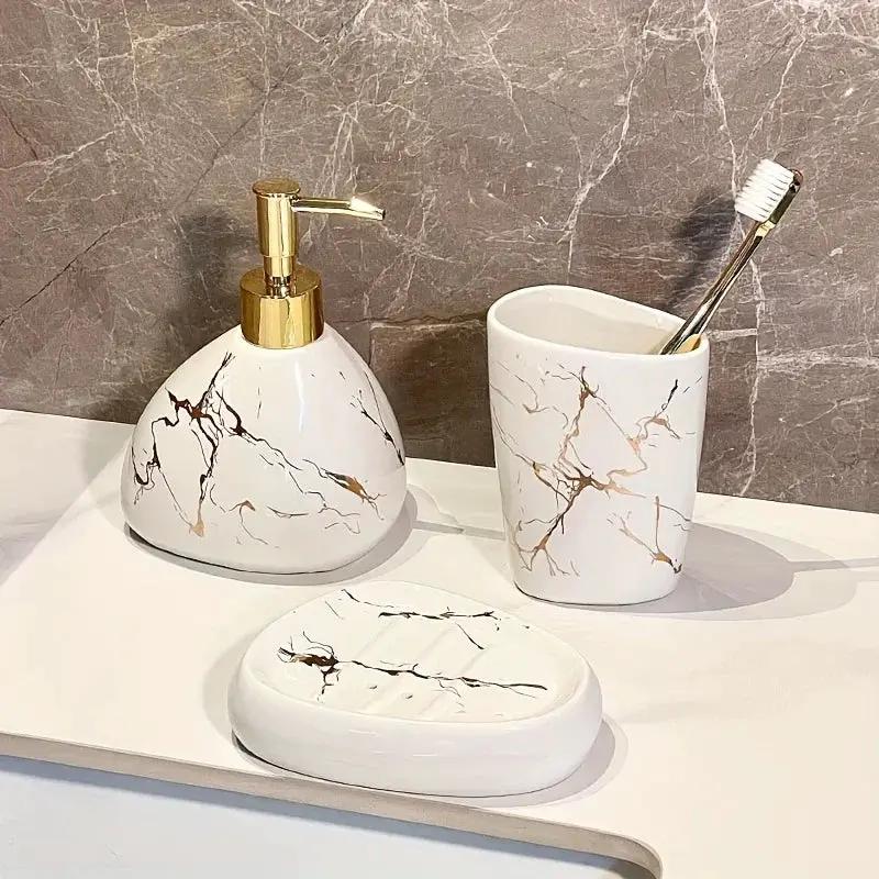 Bathroom Set - Luxury Ceramic 4-Piece by House Of Avana