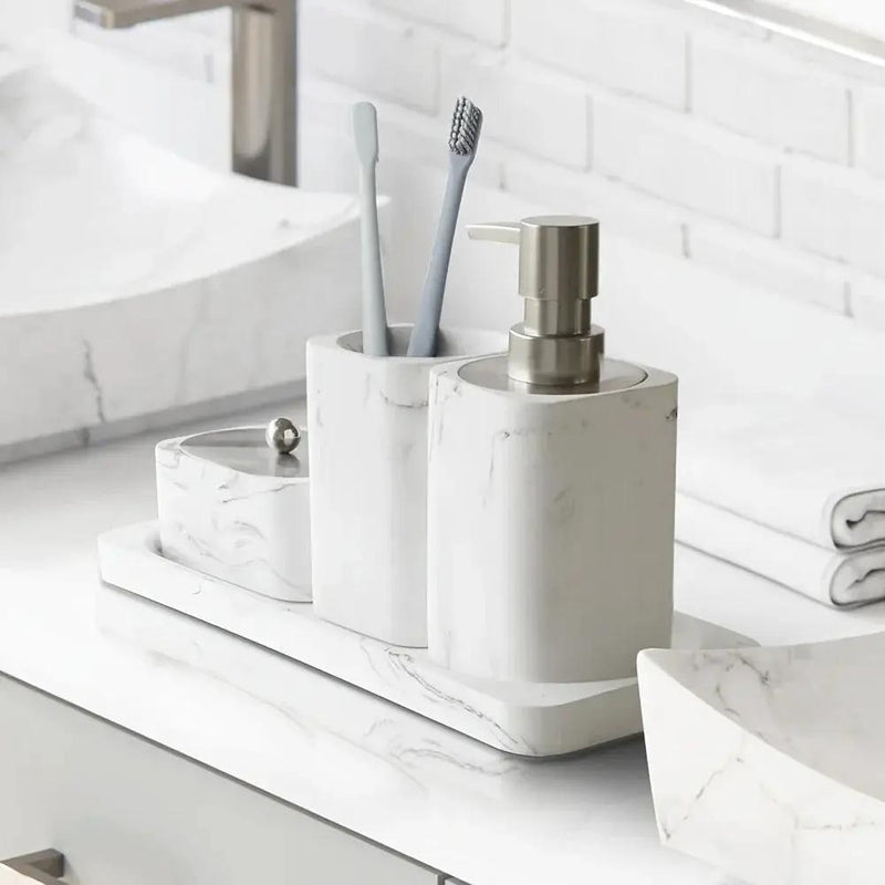 Bathroom Set - Marble White Four-Piece by House Of Avana