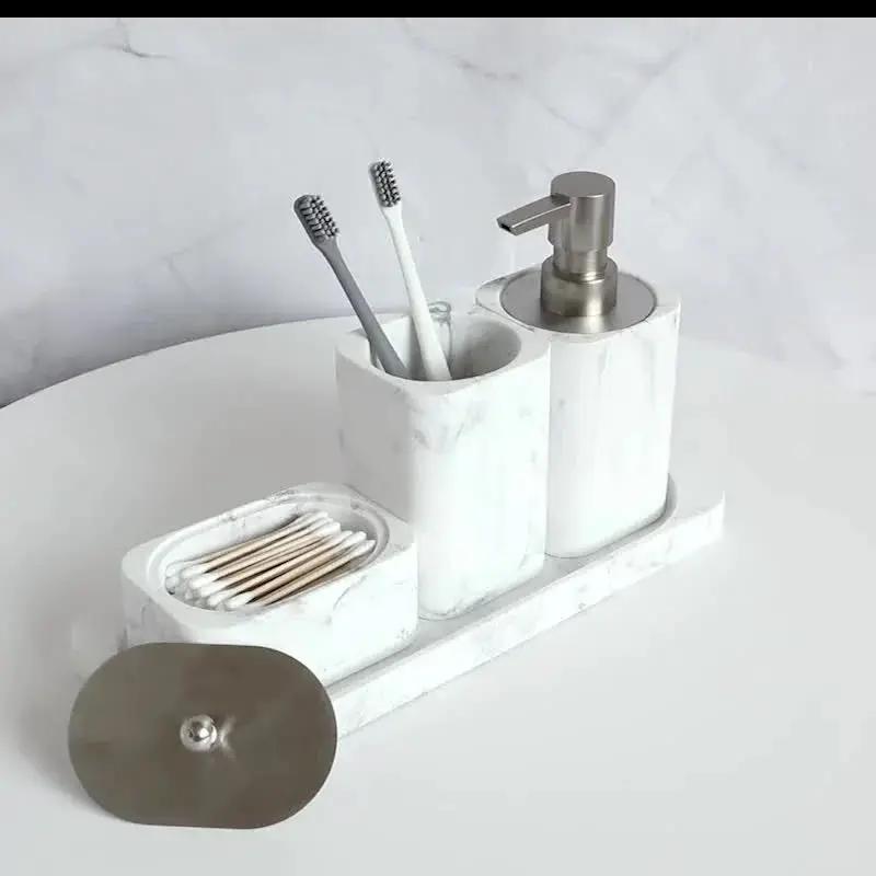 Bathroom Set - Marble White Four-Piece by House Of Avana