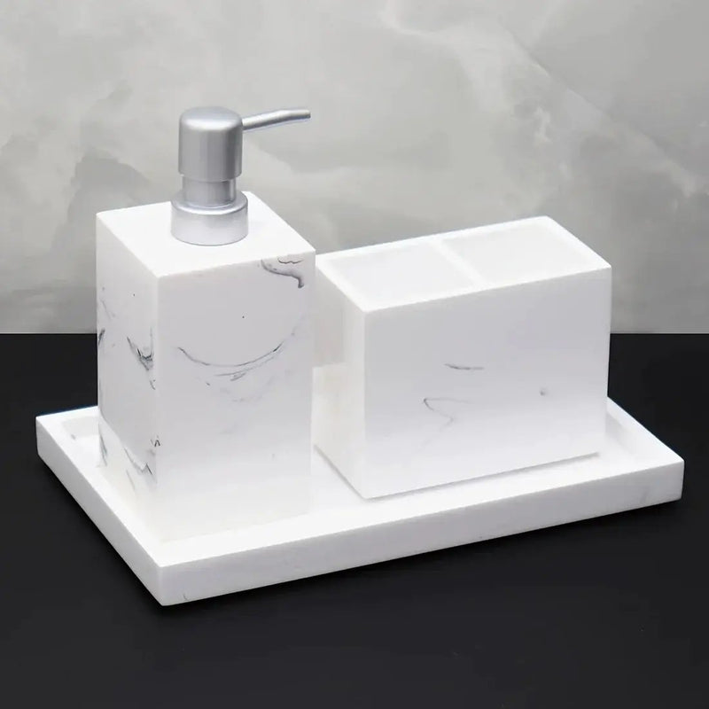 Bathroom Set - Minimalist Ceramic 4Piece by House Of Avana