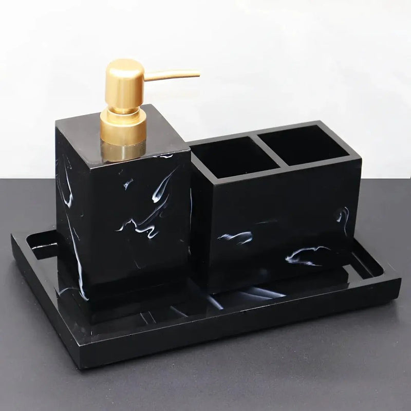 Bathroom Set - Minimalist Ceramic 4Piece by House Of Avana
