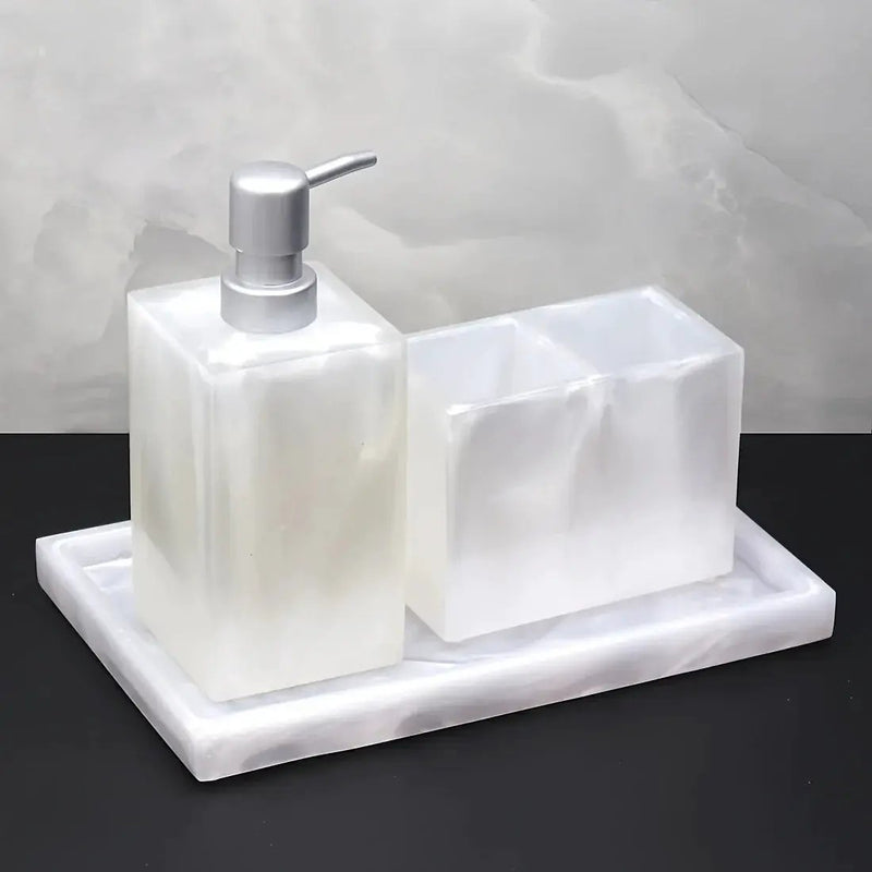 Bathroom Set - Minimalist Ceramic 4Piece by House Of Avana