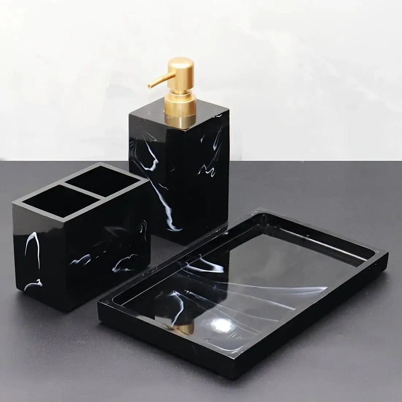 Bathroom Set - Minimalist Ceramic 4Piece by House Of Avana