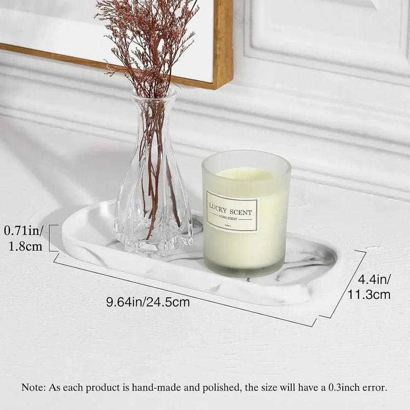 Bathroom Tray - Marble Pattern 25.4cm by House Of Avana
