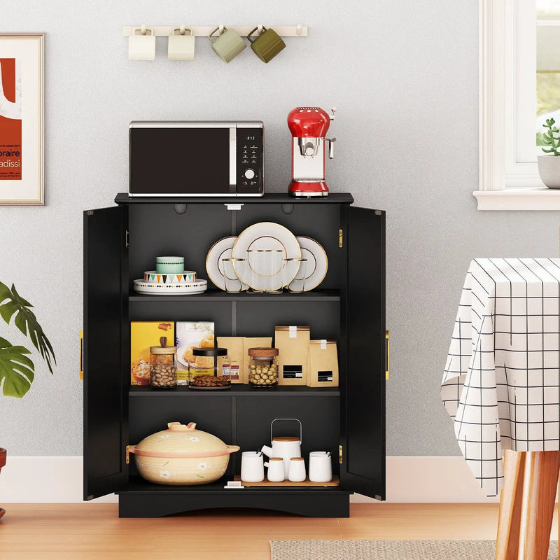 Bathroom Floor Storage Cabinet with 2 Doors and Adjustable Shelves by DirectDeals