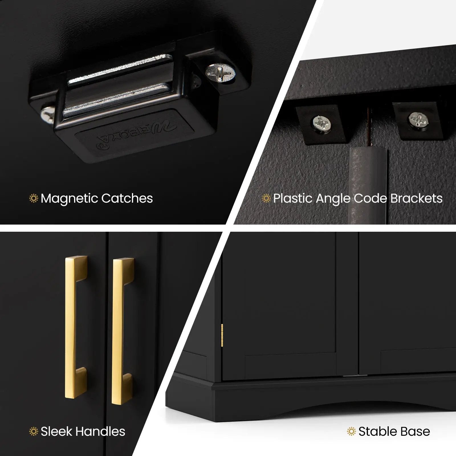 Bathroom Floor Storage Cabinet with 2 Doors and Adjustable Shelves by DirectDeals