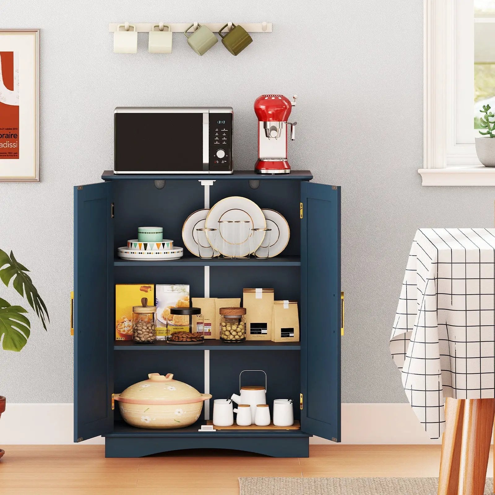 Bathroom Floor Storage Cabinet with 2 Doors and Adjustable Shelves by DirectDeals