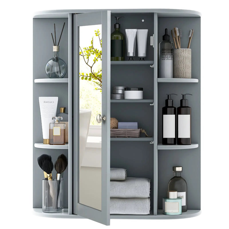 Mirrored Bathroom Medicine Cabinet with Single Mirror Door and Adjustable Shelf by DirectDeals