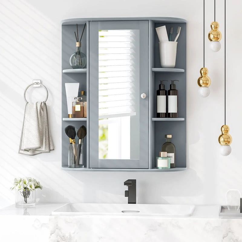 Mirrored Bathroom Medicine Cabinet with Single Mirror Door and Adjustable Shelf by DirectDeals