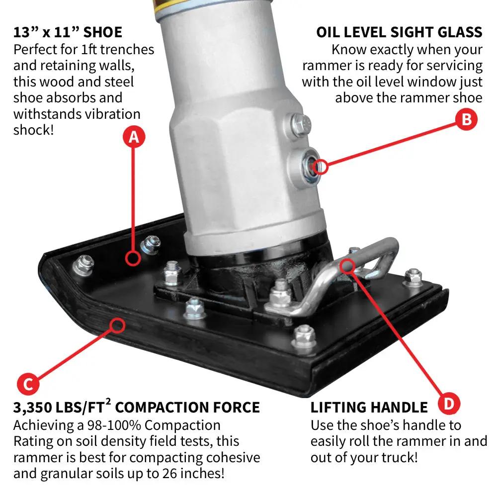 2.4 HP Battery Powered Vibratory Rammer Tamper Compactor with Honda GXE2.0S Motor by Tomahawk Power