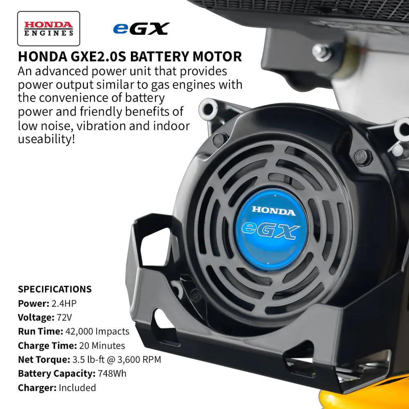 2.4 HP Battery Powered Vibratory Rammer Tamper Compactor with Honda GXE2.0S Motor by Tomahawk Power