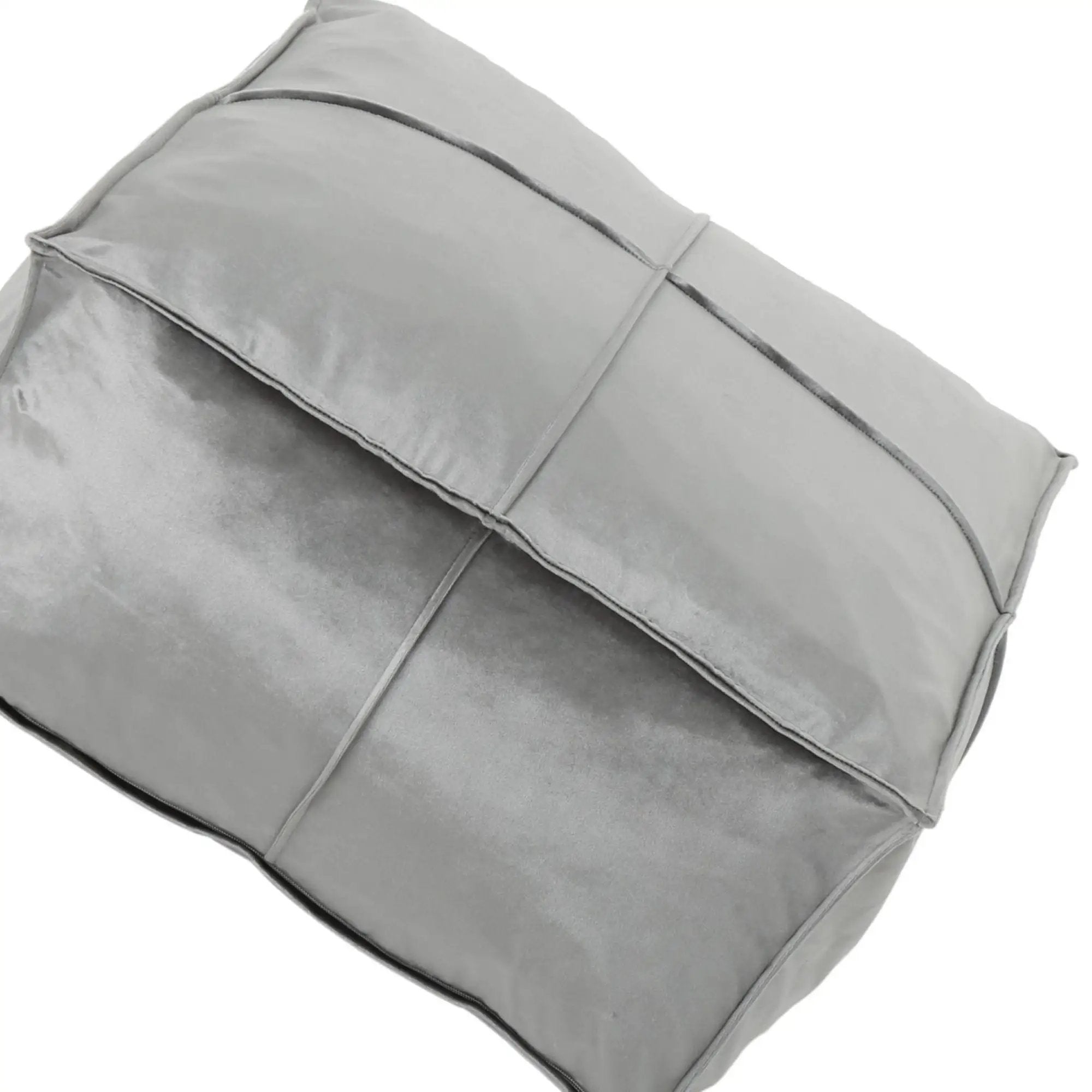 Nati - Square Pouf Ottoman And Floor Cushion - Smoke by HouseOfZazla