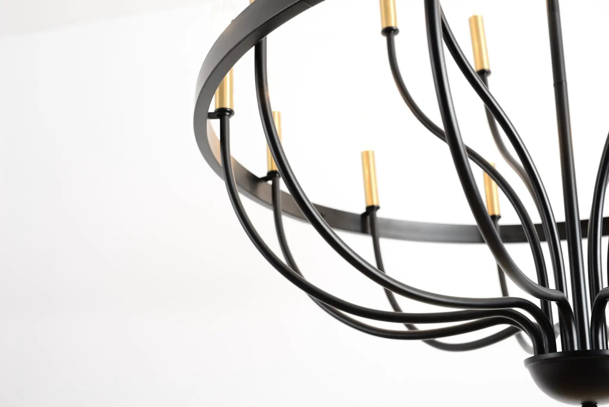 15-Light Industrial Iron Candle Chandelier Modern Farmhouse Pendant Light by HouseOfZazla
