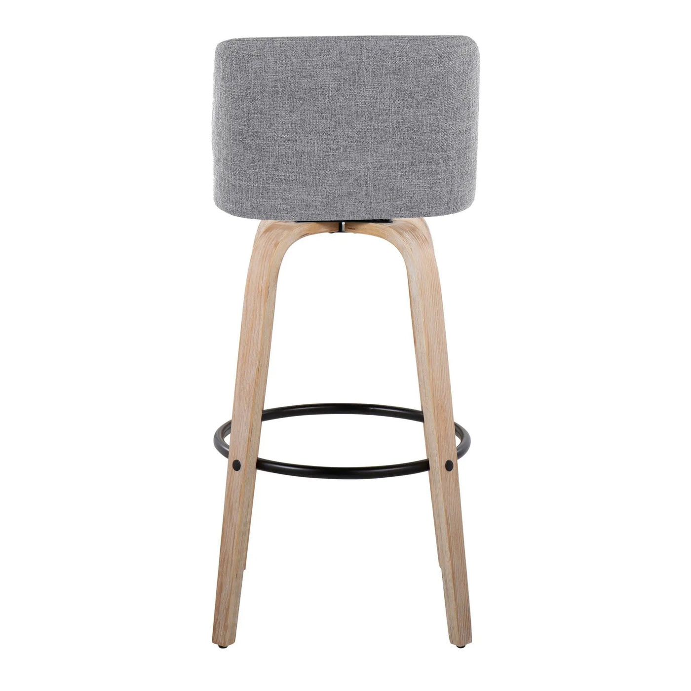 Toriano - Mid-Century Modern Fixed Height BarStool With Round Footrest (Set of 2) by HouseOfZazla