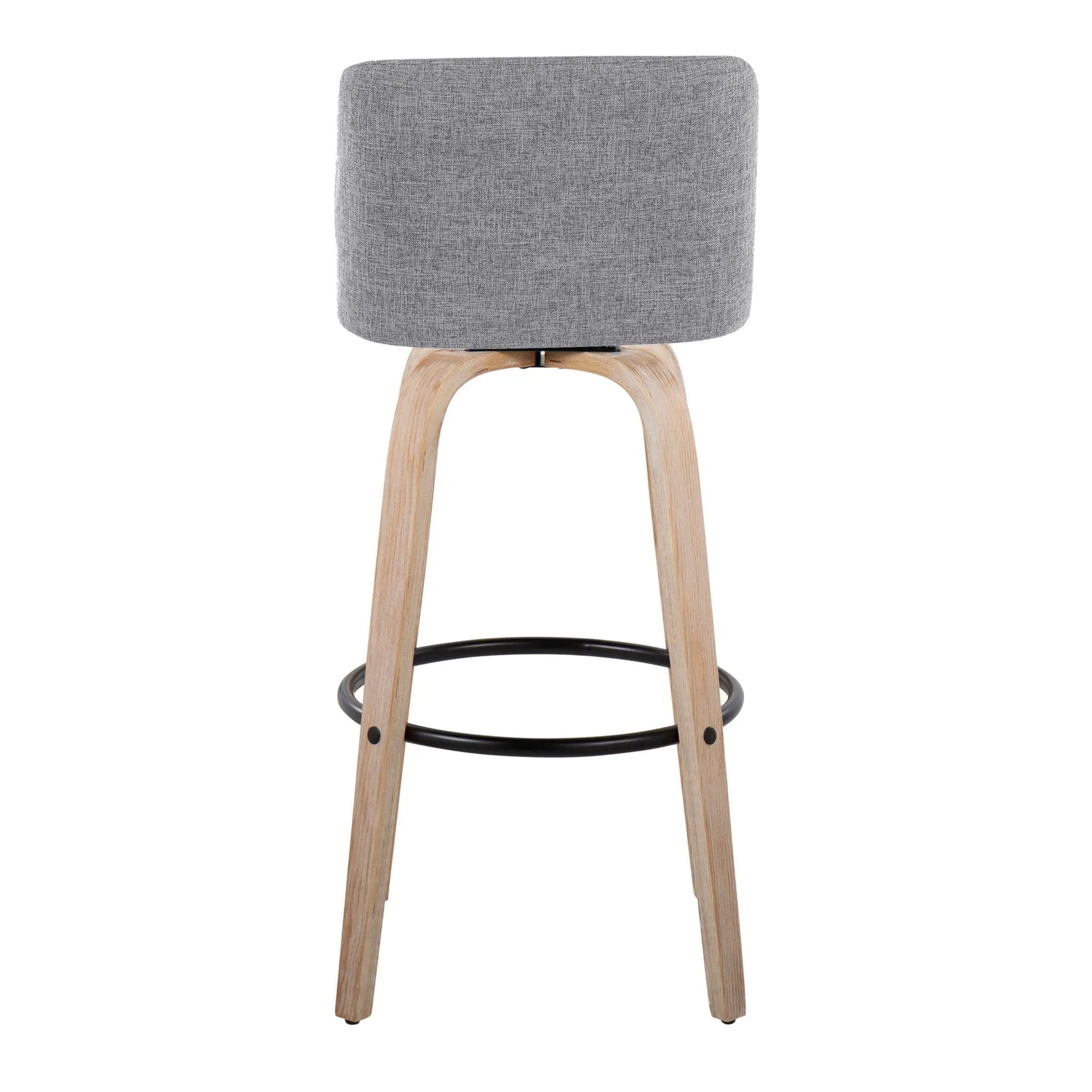Toriano - Mid-Century Modern Fixed Height BarStool With Round Footrest (Set of 2) by HouseOfZazla