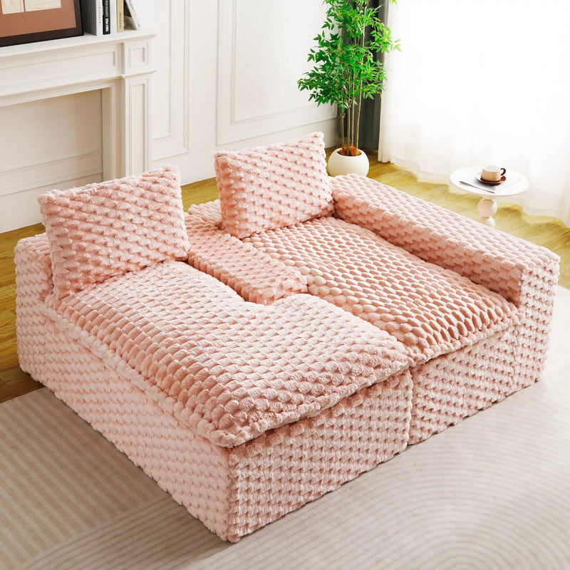 Modular Sofa, Convertible Twin Seat With Chaise Lounge by HouseOfZazla