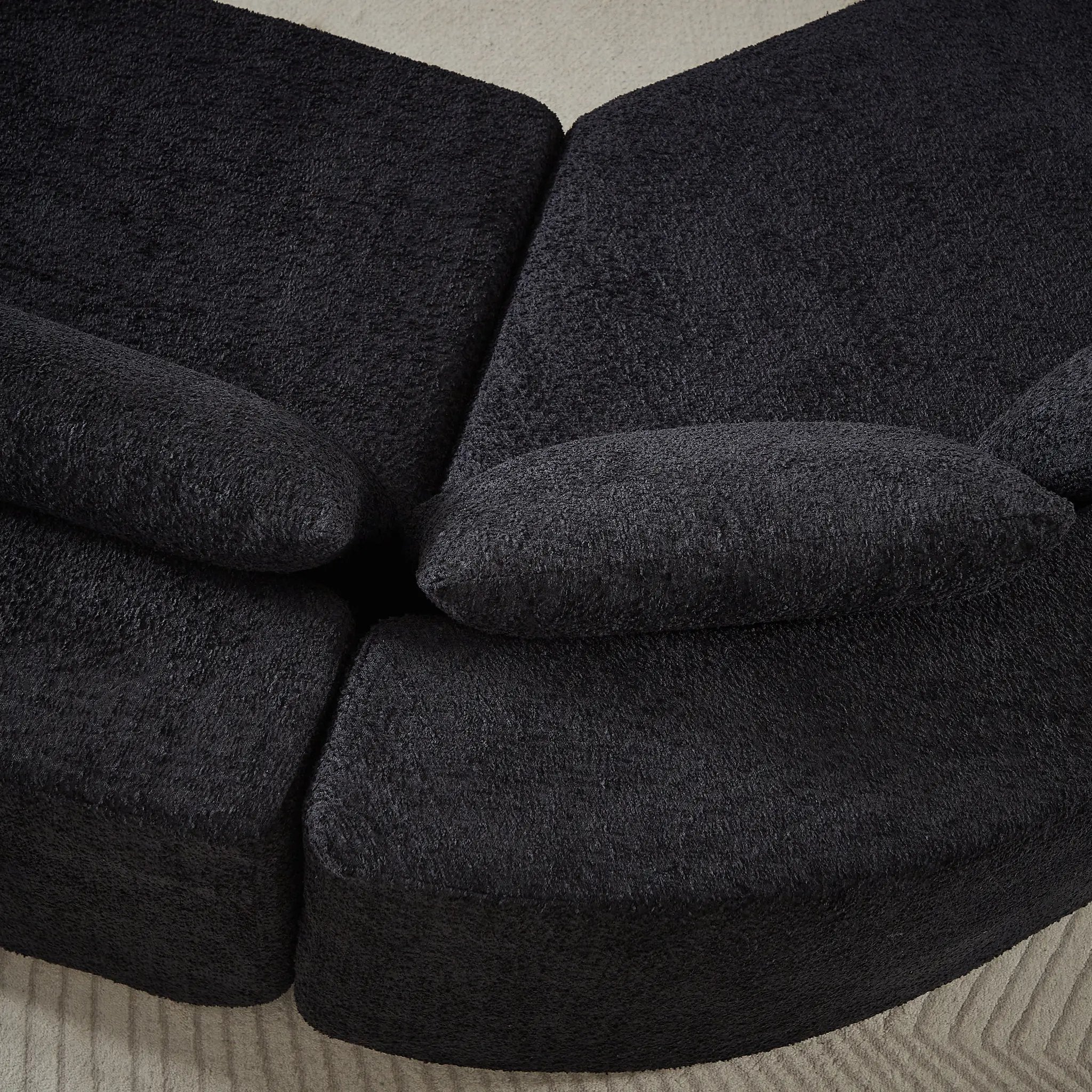 V-Shaped Modular Sofa Set in Chenille Fabric by HouseOfZazla