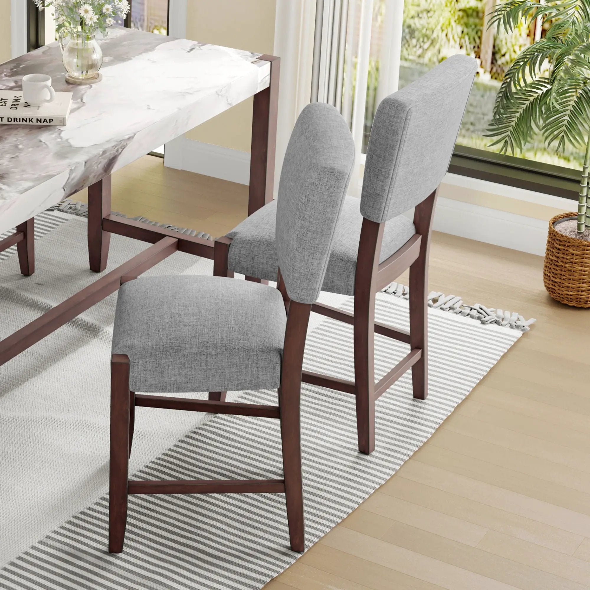 Mid Century Modern Bar Stools, Upholstered Counter Chairs by Unique Piece Furniture
