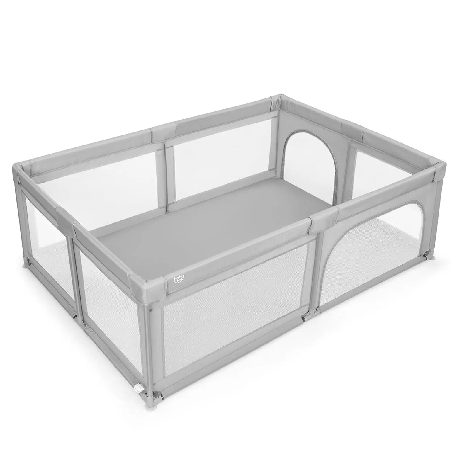 Extra-Large Safety Baby Fence with 50 Ocean Balls-Gray by DirectDeals