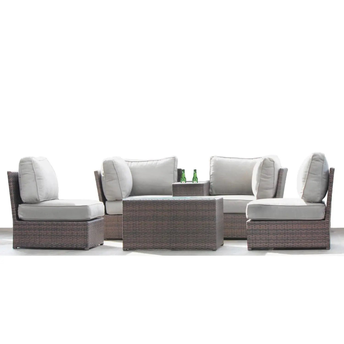 Comfortable Modern Patio Rattan Sectional Set With Cushions by HouseOfZazla