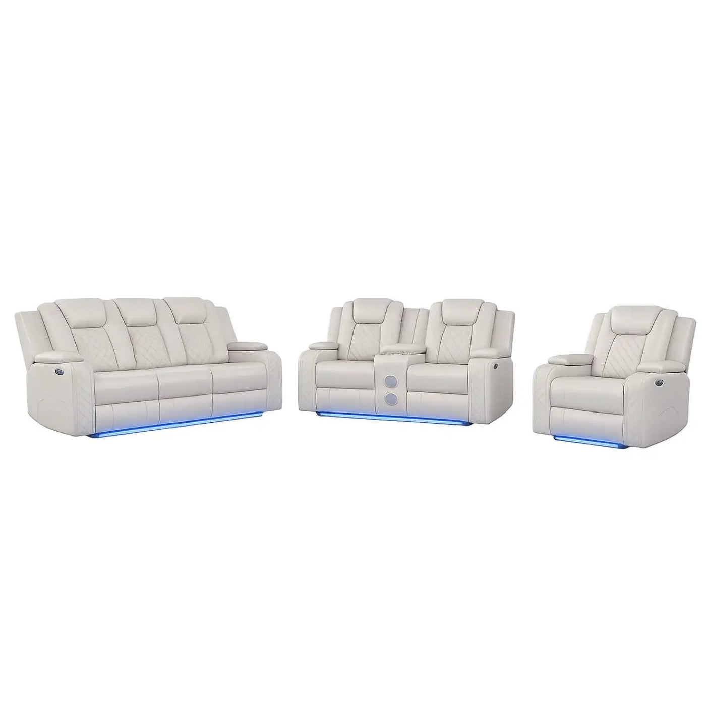 Benz - LED & Power Recliner With Adjustable Headrests And Ambient LED Lighting by HouseOfZazla