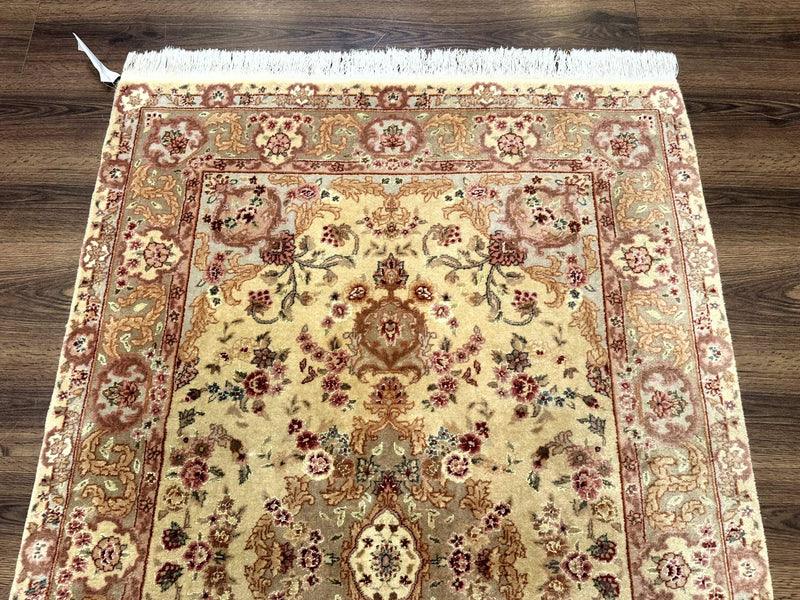 Sino Persian Rug 4x6, Wool and Silk Highlights, Fine 200 KPSI by Jewel Rugs