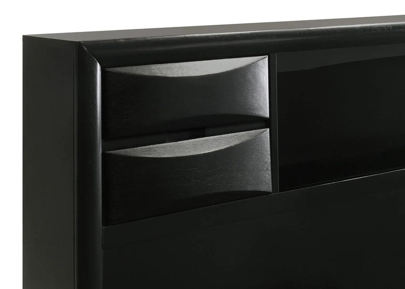 Briana Wood California King Storage Bookcase Bed Black by Unique Piece Furniture