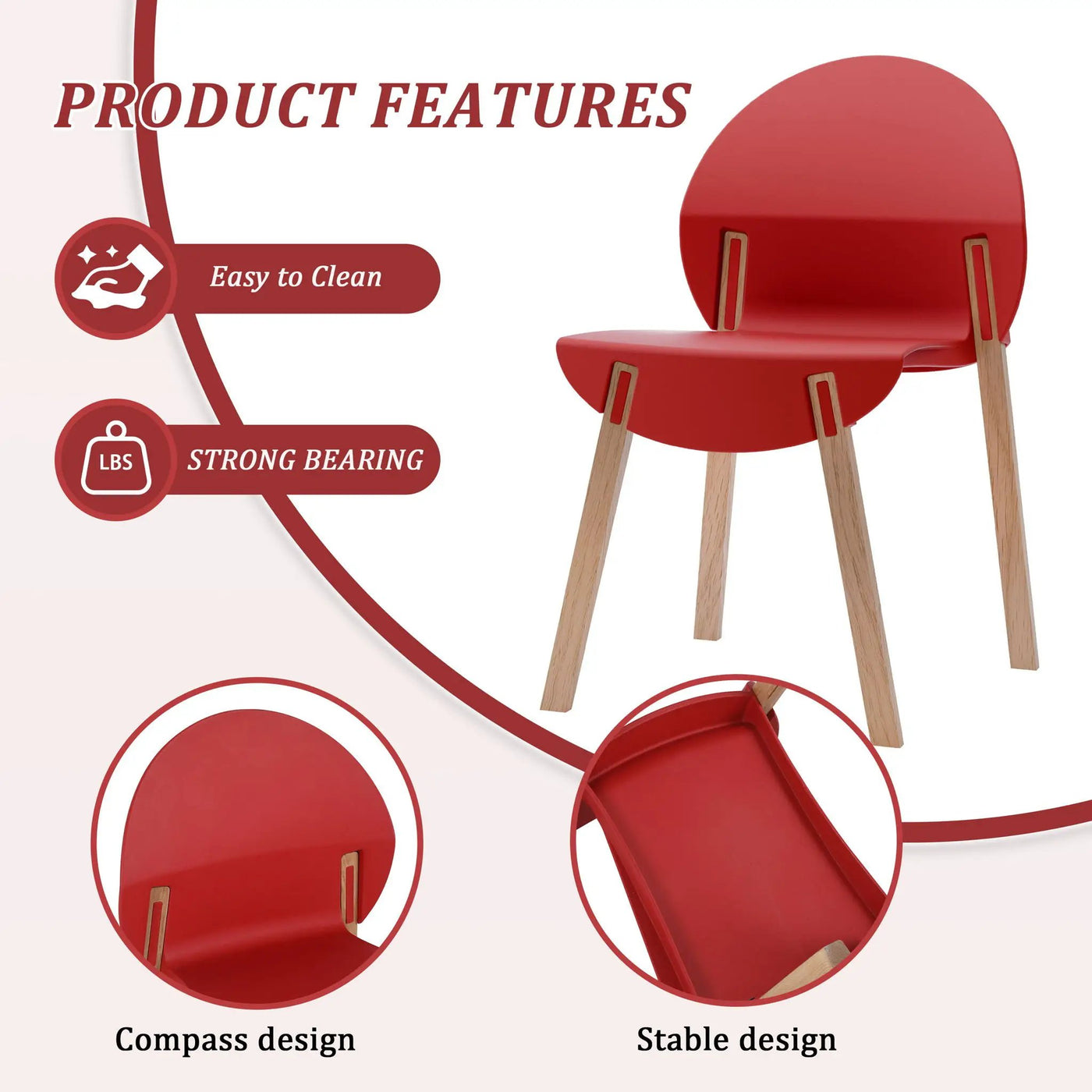 4 Piece Set Of Single Chairs, Traditional Elements With Round Table by HouseOfZazla
