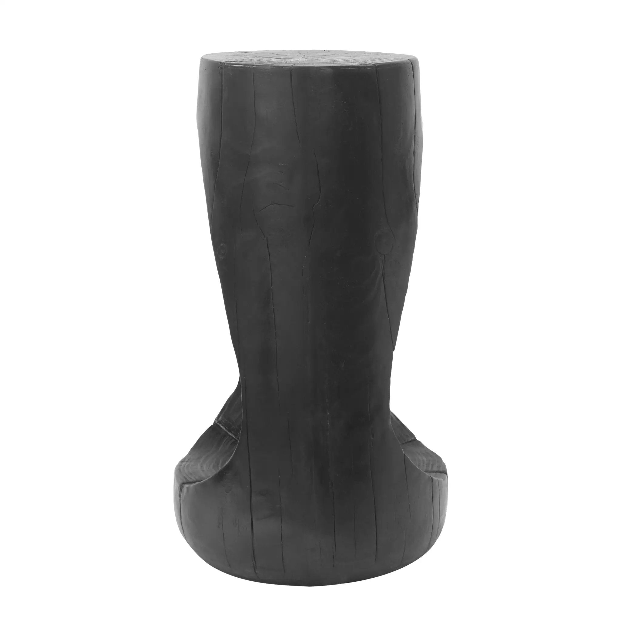 Hollow Design End Table with Wood Like Texture, and Black Color by BLAKHOM