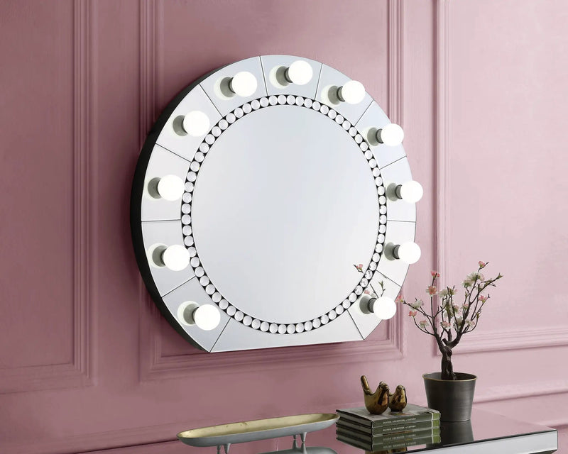 Farai Glam Mirrored & Faux Crystal Diamonds Wall Décor Mirror by HouseOfZazla