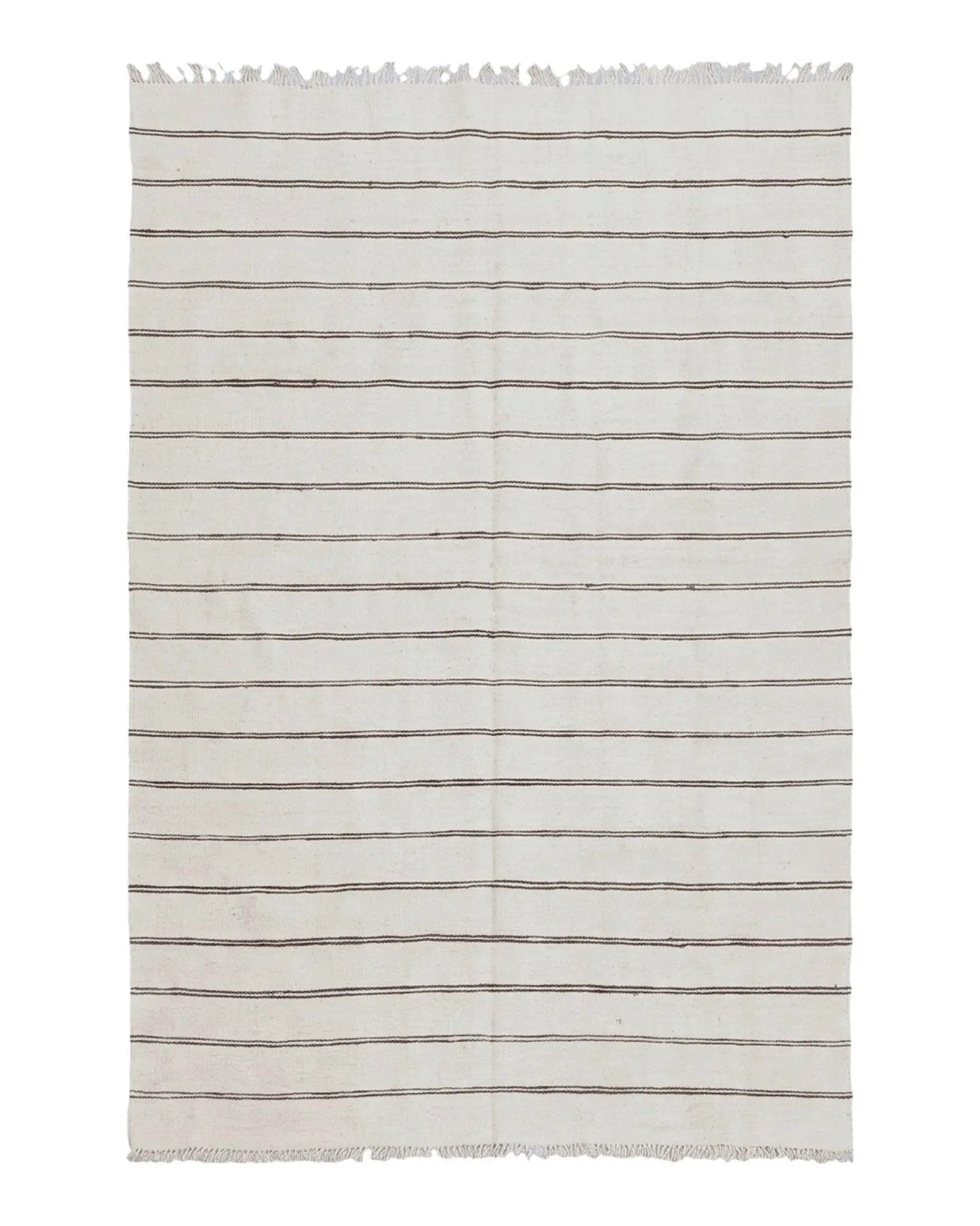 New Turkish Kilim Rug, Striped Area Rug, Southwestern Style, Off-white/Ivory Color, 5x8 Kilim Carpet, Hand-Knotted, Flatweave, Wool by Jewel Rugs